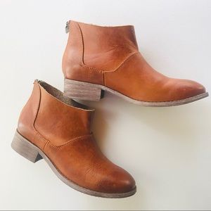 Antelope Cognac Leather Booties
